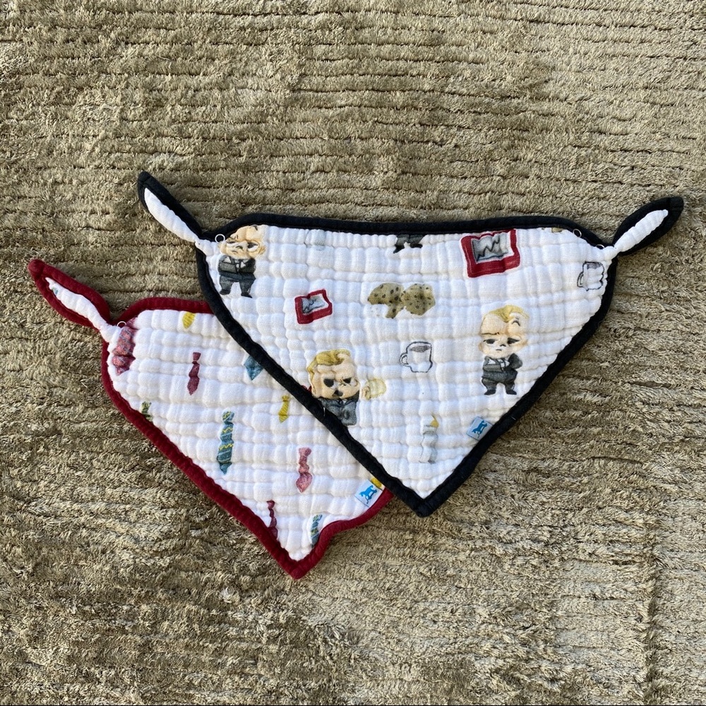 EUC Little Unicorn Boss Baby Bandana Bib